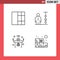 4 Thematic Vector Filledline Flat Colors and Editable Symbols of grid, iot, chart, people, wifi