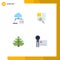 4 Thematic Vector Flat Icons and Editable Symbols of cloud, creative, line, reading, camcorder