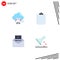 4 Thematic Vector Flat Icons and Editable Symbols of cloud, document, data, medical, popular video