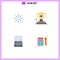 4 Thematic Vector Flat Icons and Editable Symbols of flake, monitor, achievement, prize, imac