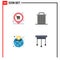 4 Thematic Vector Flat Icons and Editable Symbols of market, economy, cart, recycle, market