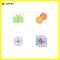 4 Thematic Vector Flat Icons and Editable Symbols of present, twitter, cute, biscuit, contact