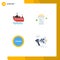 4 Thematic Vector Flat Icons and Editable Symbols of ship, minus, wine, cheers, marketing