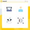 4 Thematic Vector Flat Icons and Editable Symbols of virtual, headset, eye, people, smartphone