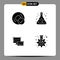 4 Thematic Vector Solid Glyphs and Editable Symbols of computers, lab, disc, lab, business