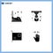 4 Thematic Vector Solid Glyphs and Editable Symbols of electric, card, vehicle, printer, devices