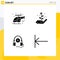 4 Thematic Vector Solid Glyphs and Editable Symbols of emergency, language course, help, startup, arrow