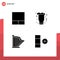 4 Thematic Vector Solid Glyphs and Editable Symbols of grid, instrument, night, glass, sound