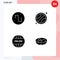 4 Thematic Vector Solid Glyphs and Editable Symbols of sound, world, ball, business, celebration