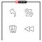 4 Universal Filledline Flat Colors Set for Web and Mobile Applications arrow, card, arrows, pointer, pass