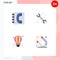 4 Universal Flat Icon Signs Symbols of book, balloon, contacts, plumber, hot
