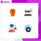 4 Universal Flat Icon Signs Symbols of sign, delivery, holidays, pan, cloud