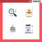 4 Universal Flat Icons Set for Web and Mobile Applications add, astronaut, magnifier, hands, space