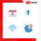 4 Universal Flat Icons Set for Web and Mobile Applications calendar, data, health, easter, copy