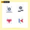 4 Universal Flat Icons Set for Web and Mobile Applications camera, right, electronic, gear, love
