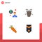 4 Universal Flat Icons Set for Web and Mobile Applications career demotion, diet, downgrade, canada, nutrition