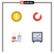 4 Universal Flat Icons Set for Web and Mobile Applications cash, candle, money, store, spa