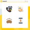 4 Universal Flat Icons Set for Web and Mobile Applications colander, badge, date, megaphone, logo