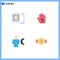 4 Universal Flat Icons Set for Web and Mobile Applications condom, body, valentine, ribbon, human