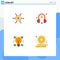 4 Universal Flat Icons Set for Web and Mobile Applications decentralized, share, e learning, play, online