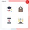 4 Universal Flat Icons Set for Web and Mobile Applications degree, pin, education, science, choice