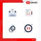 4 Universal Flat Icons Set for Web and Mobile Applications email, ring, newsletter, medical, multimedia