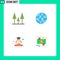 4 Universal Flat Icons Set for Web and Mobile Applications forest, woman, world, female, circulation