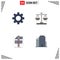 4 Universal Flat Icons Set for Web and Mobile Applications gear, develop, business, balance, game