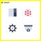 4 Universal Flat Icons Set for Web and Mobile Applications grid, project, love, security, 5