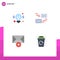 4 Universal Flat Icons Set for Web and Mobile Applications idea, message, solution, marketing, city