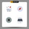 4 Universal Flat Icons Set for Web and Mobile Applications medical equipment, solar, compass, ancient, energy