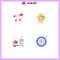 4 Universal Flat Icons Set for Web and Mobile Applications music node, candle, love, facial, spa