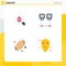 4 Universal Flat Icons Set for Web and Mobile Applications search, baking, holiday, devices, food