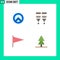 4 Universal Flat Icons Set for Web and Mobile Applications shield, flag, blood, syringe, forest