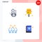 4 Universal Flat Icons Set for Web and Mobile Applications tracking, leadership, technology, robot, person