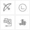 4 Universal Icons Pixel Perfect Symbols of archery; health; arrow; down left; graph