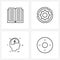 4 Universal Icons Pixel Perfect Symbols of book; electric; open; setting; cloud