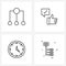 4 Universal Icons Pixel Perfect Symbols of business; up; share; like; hours