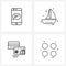 4 Universal Icons Pixel Perfect Symbols of chat, card, mobile, ship, banking