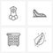 4 Universal Icons Pixel Perfect Symbols of cherry, cupboard, holidays, shoe, drawers