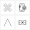 4 Universal Icons Pixel Perfect Symbols of Chinese new year, direction, calendar, mobile phone, dollar