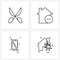 4 Universal Icons Pixel Perfect Symbols of clipboard, smart phone, tool, house, mobile