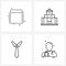 4 Universal Icons Pixel Perfect Symbols of cosmetics, dress, cream, tower, tie