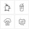4 Universal Icons Pixel Perfect Symbols of cup; cloud data;meal; cloud file access