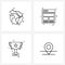 4 Universal Icons Pixel Perfect Symbols of earth, star, globe, websites, trophy