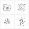 4 Universal Icons Pixel Perfect Symbols of heart ecg, Halloween, folder, love, avatar
