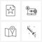 4 Universal Icons Pixel Perfect Symbols of important document, location, text, computer, gps