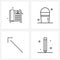 4 Universal Icons Pixel Perfect Symbols of telephone, upper, phone call, pail, pen