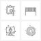 4 Universal Icons Pixel Perfect Symbols of text, cyber security, document, net, security