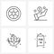 4 Universal Icons Pixel Perfect Symbols of wheel, home, banking, income, hands